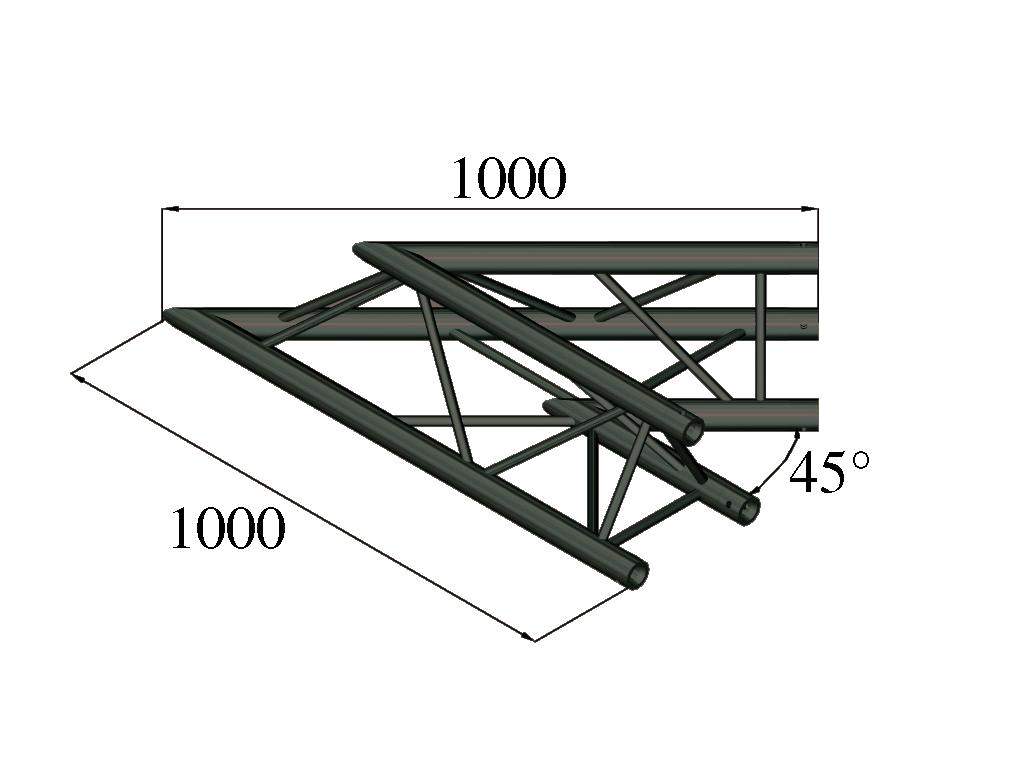ALUTRUSS TRILOCK S-PAC 19 2-Weg-Ecke 45- schwarz