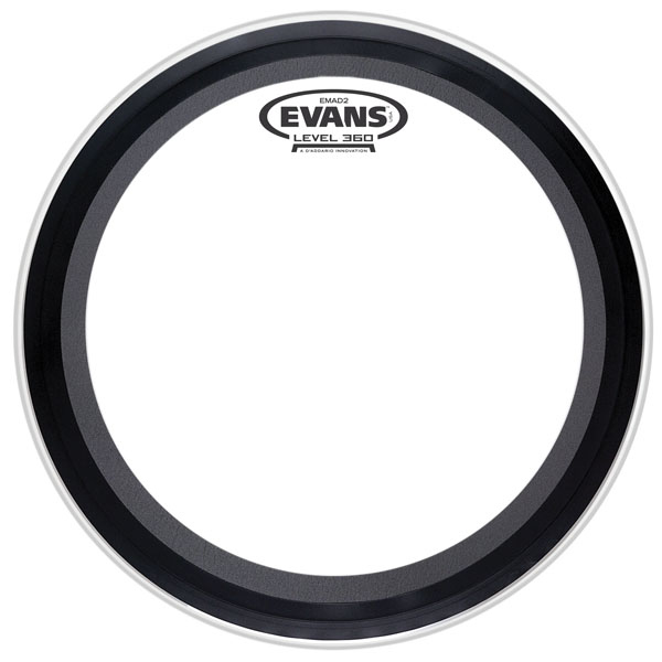 Bass Drum Fell Evans EMAD2 Clear 18