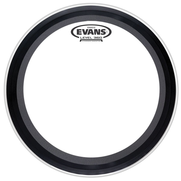 Bass Drum Fell Evans EMAD2 Clear 22