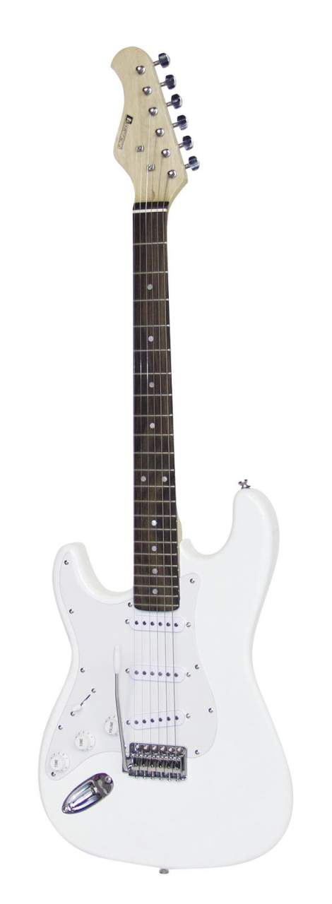 DIMAVERY ST-203 E-Gitarre LH- weiss