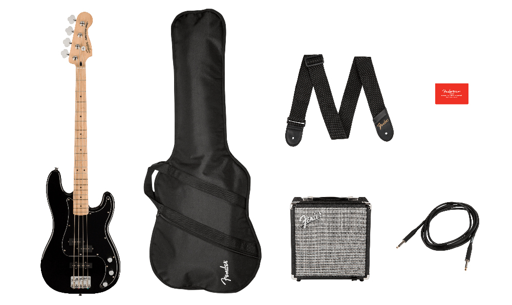 E-Bass Starterset Fender Squier PJ Bass Pack - BLK (2021)