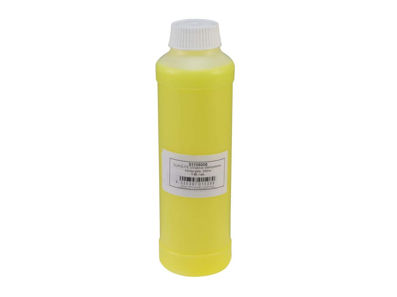 EUROLITE UV-aktive Stempelfarbe- transparent gelb- 250ml