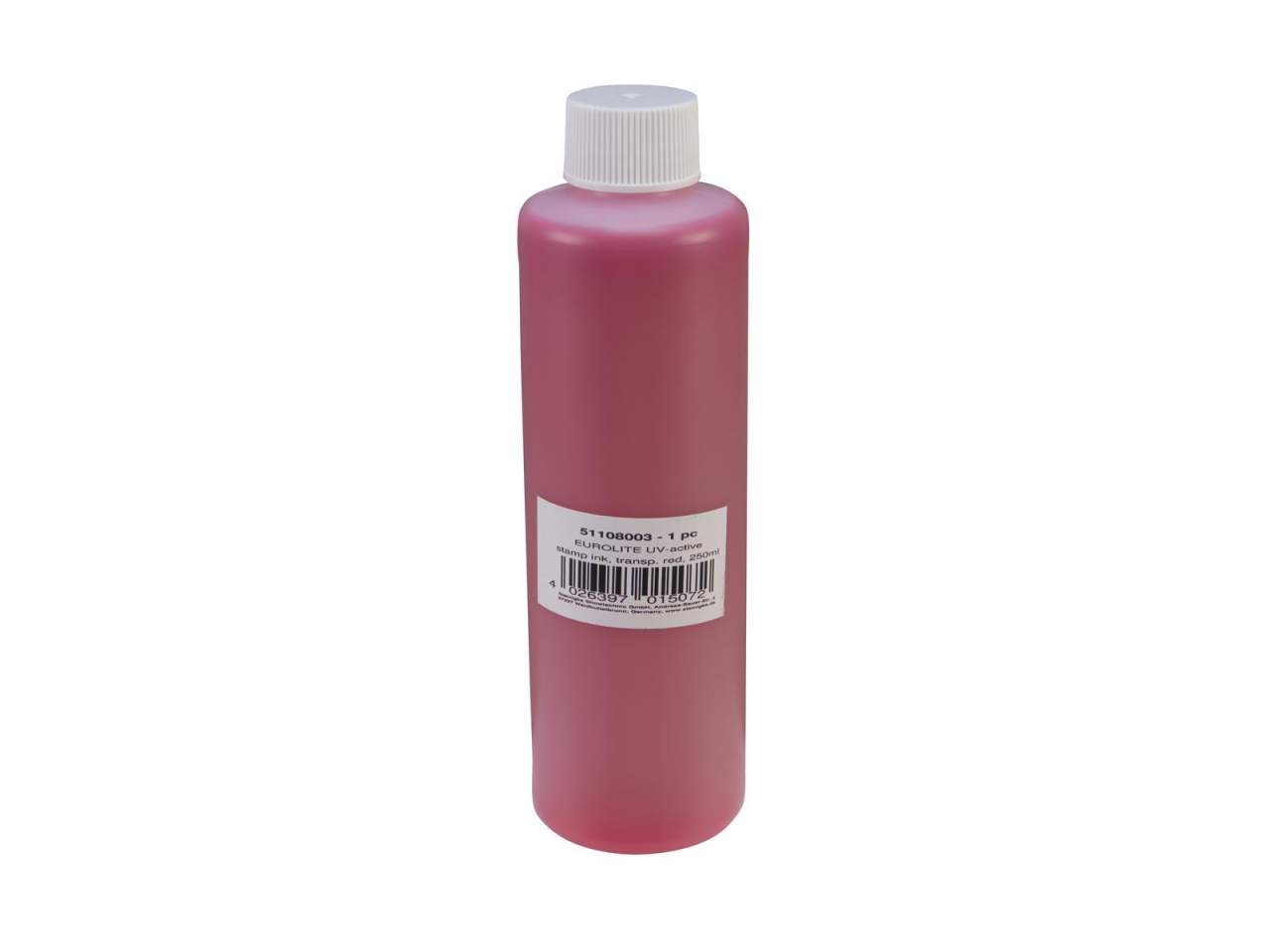 EUROLITE UV-aktive Stempelfarbe- transparent rot- 250ml