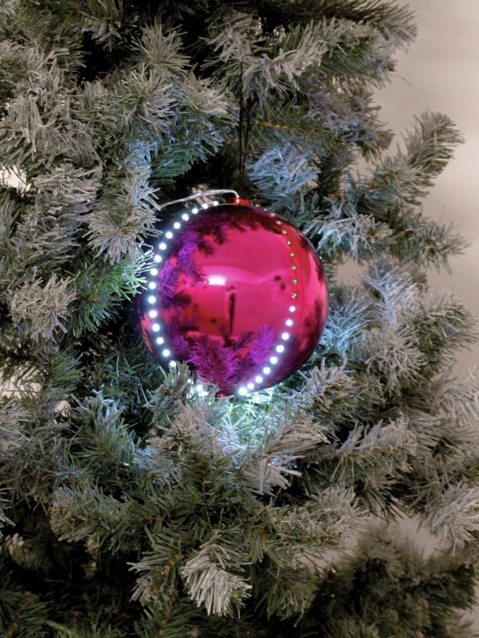 EUROPALMS LED Snowball 8cm- rosa 5x