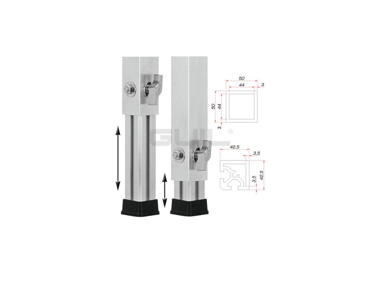 GUIL PTA-440-70-120 Teleskopfuss