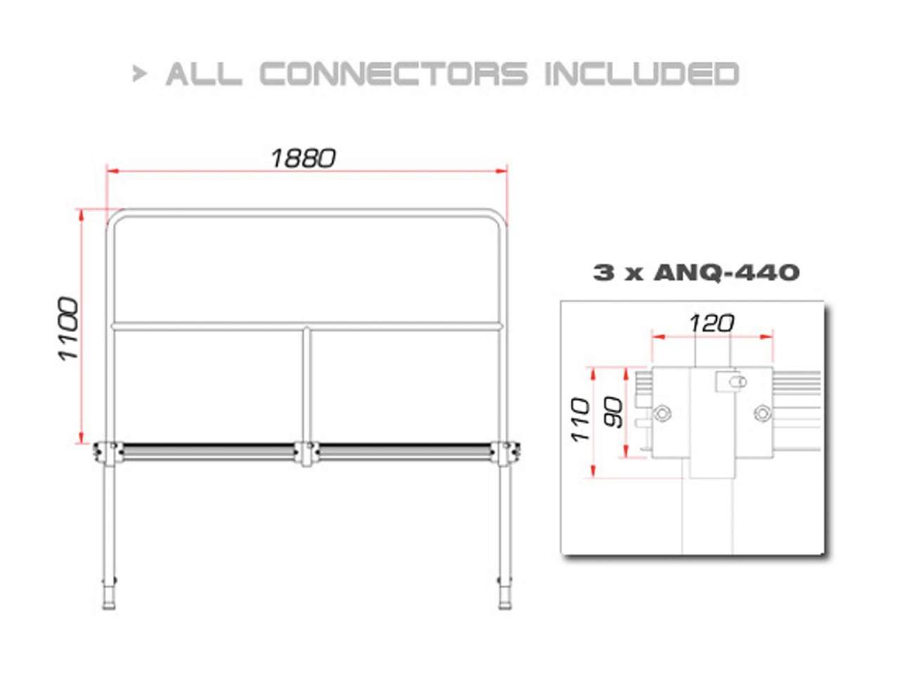 GUIL TMQ-02-440 Bhnengelnder 188cm Aluminiumversion