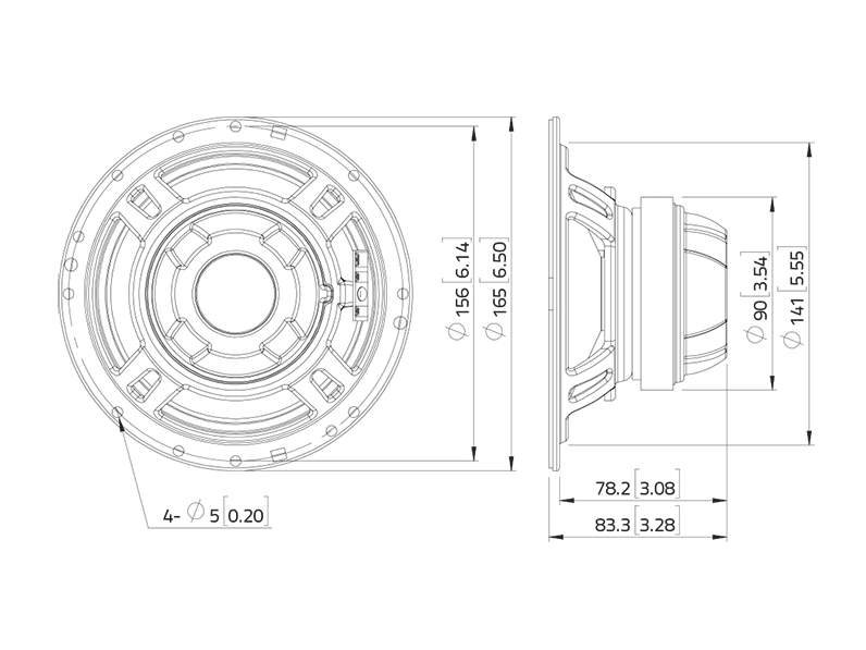 LAVOCE CSF061-21 6-5 Koaxiallautsprecher- Ferrit-Neodym