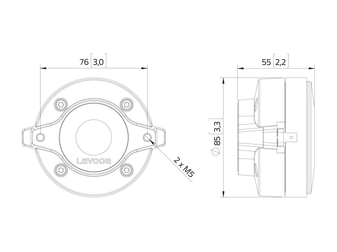 LAVOCE DF10-101L 1 Kompressionstreiber- Ferrit