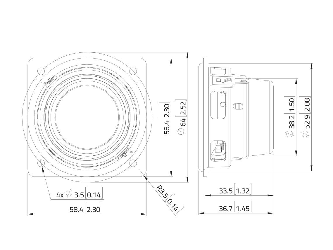 LAVOCE FSN021-02 2 Breitbandlautsprecher- Neodym- Stahlkorb