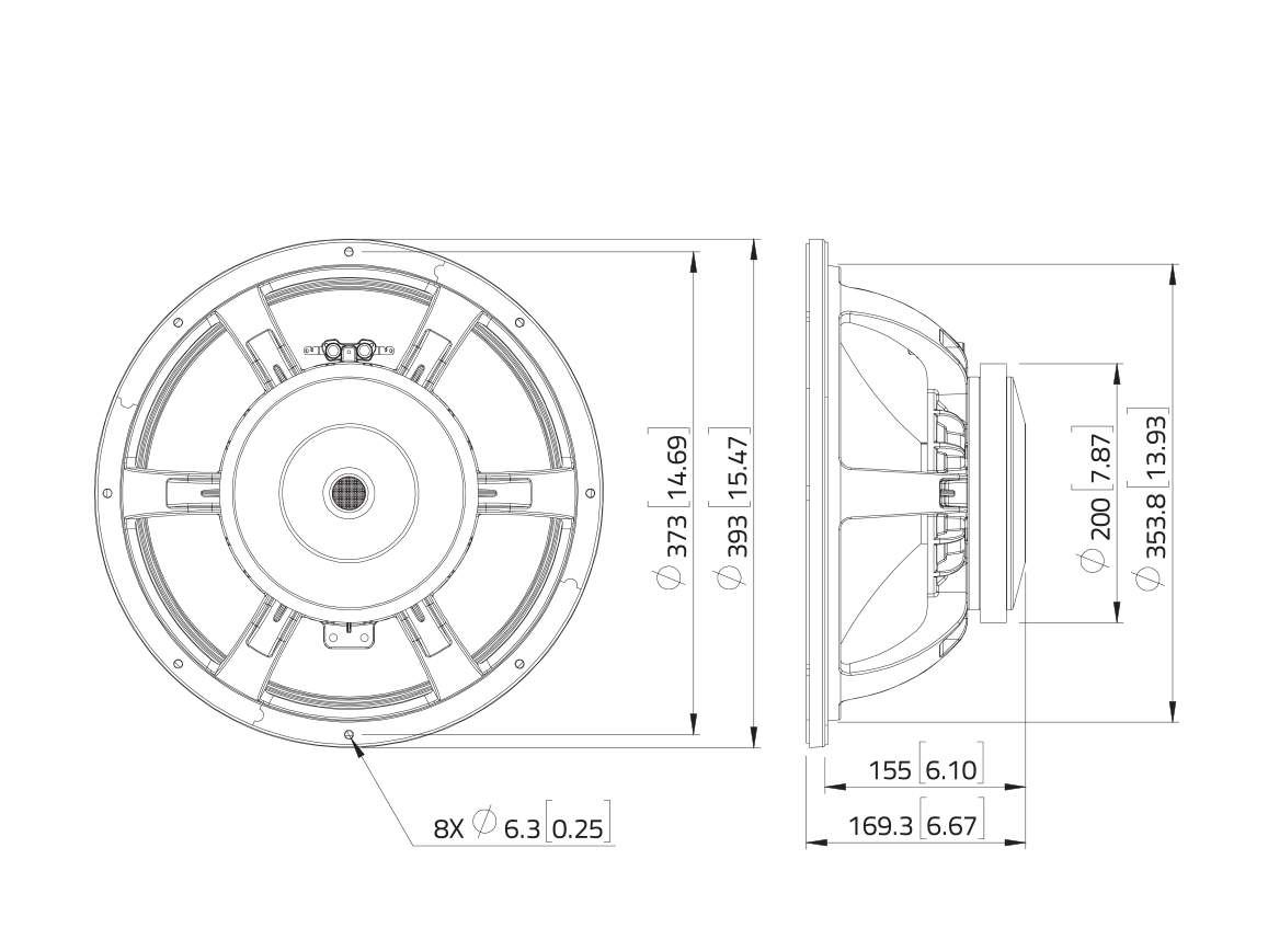 LAVOCE WAF153-02 15 Woofer- Ferrit- Alukorb