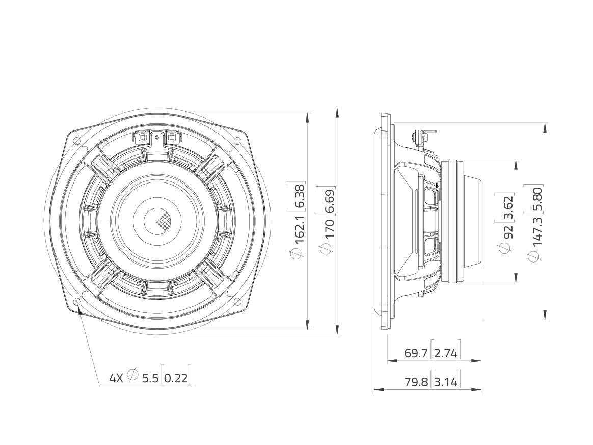 LAVOCE WAN061-80 6-5 Woofer- Neodym- Alukorb