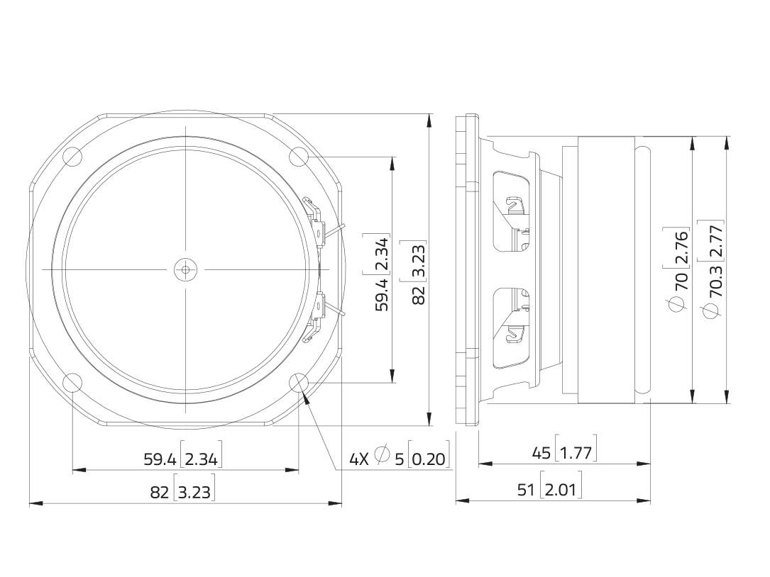 LAVOCE WSF030-70 3 Woofer- Ferrit- Stahlkorb