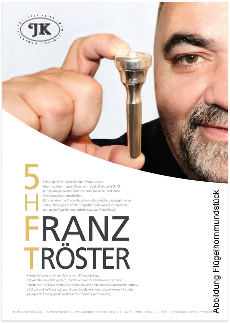 Mundstck fr Trompete JK Exclusive 5TRP Franz Trster