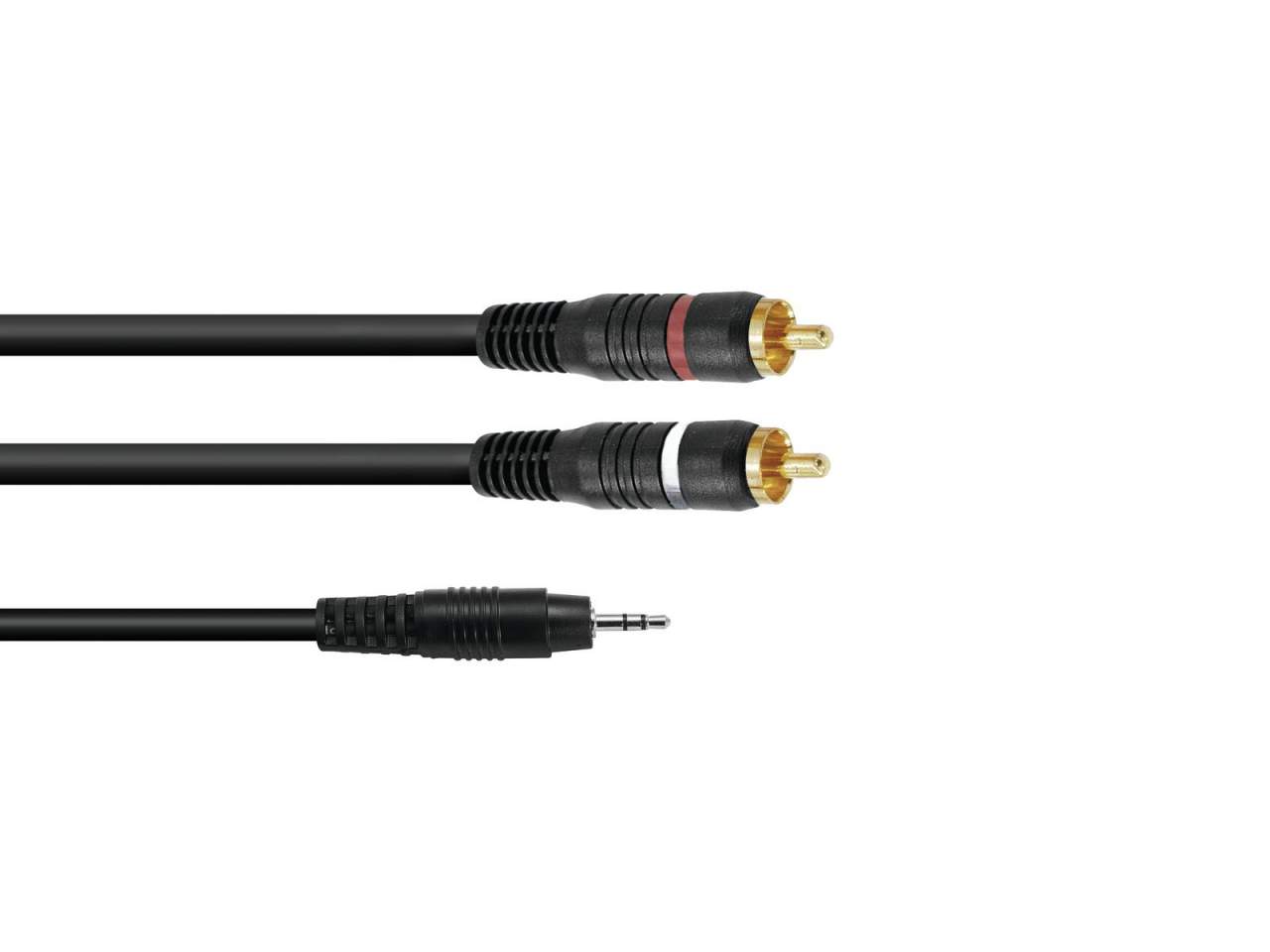 OMNITRONIC Adapterkabel 3-5 Klinke-2xCinch 6m sw