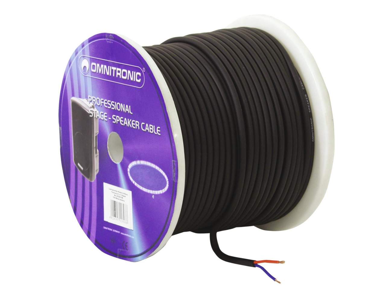 OMNITRONIC Lautsprecherkabel 2x1-5 50m sw trittfest
