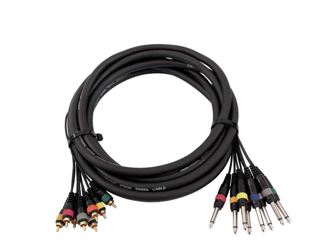 OMNITRONIC Snake-Kabel 8xCinch-8xKlinke mono 15m