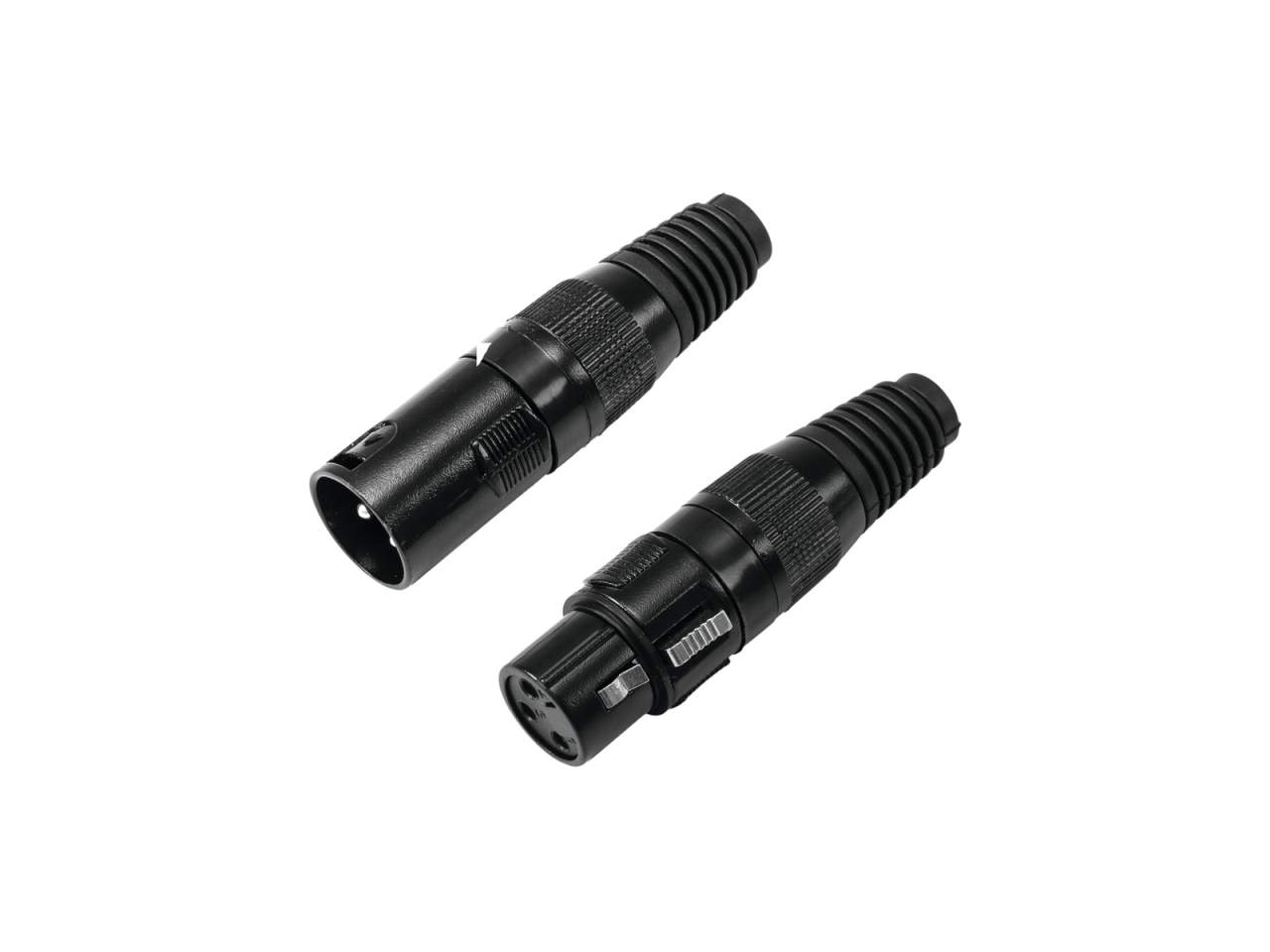 OMNITRONIC XLR Buchse-Stecker Set 3pol schwarzes Gehuse 5x