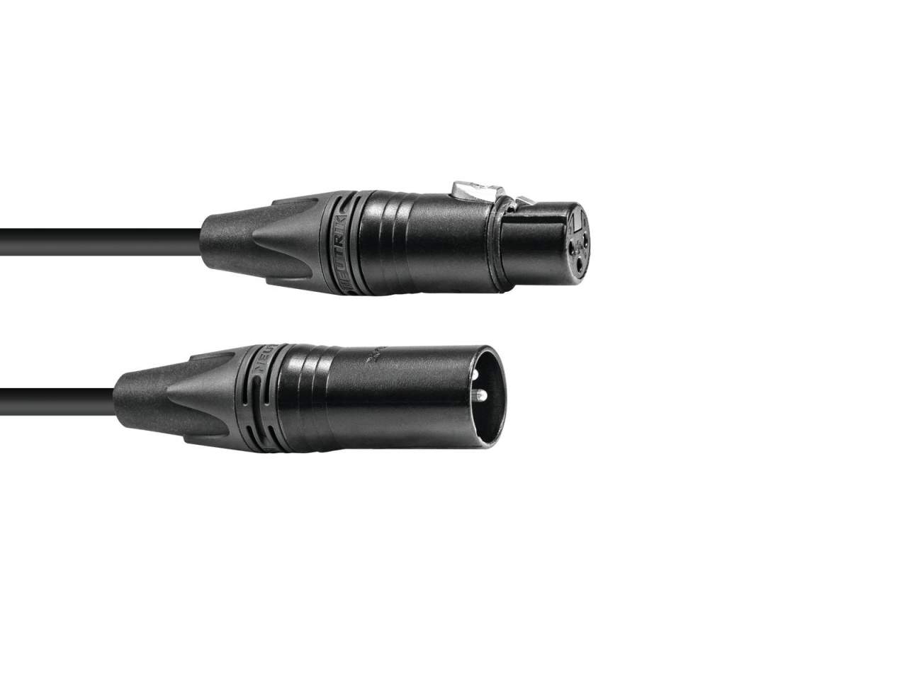 PSSO DMX Kabel XLR 3pol 1-5m sw Neutrik schwarze Stecker