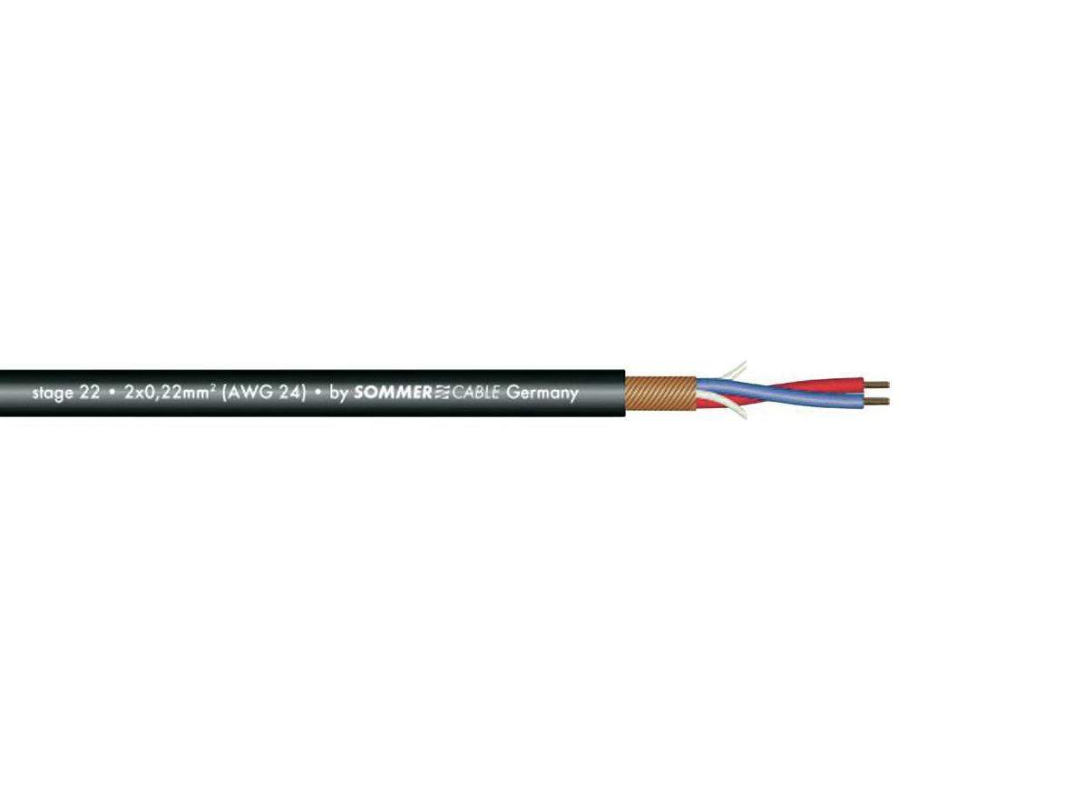 SOMMER CABLE Mikrofonkabel 2x0-22 100m sw Stage 22